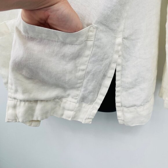 Babette Women's Linen Lagenlook Chore Coat Size‎ S 2X Snap Front Pockets - Picture 4 of 11